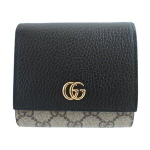 GUCCI Black Leather GG Marmont Wallet